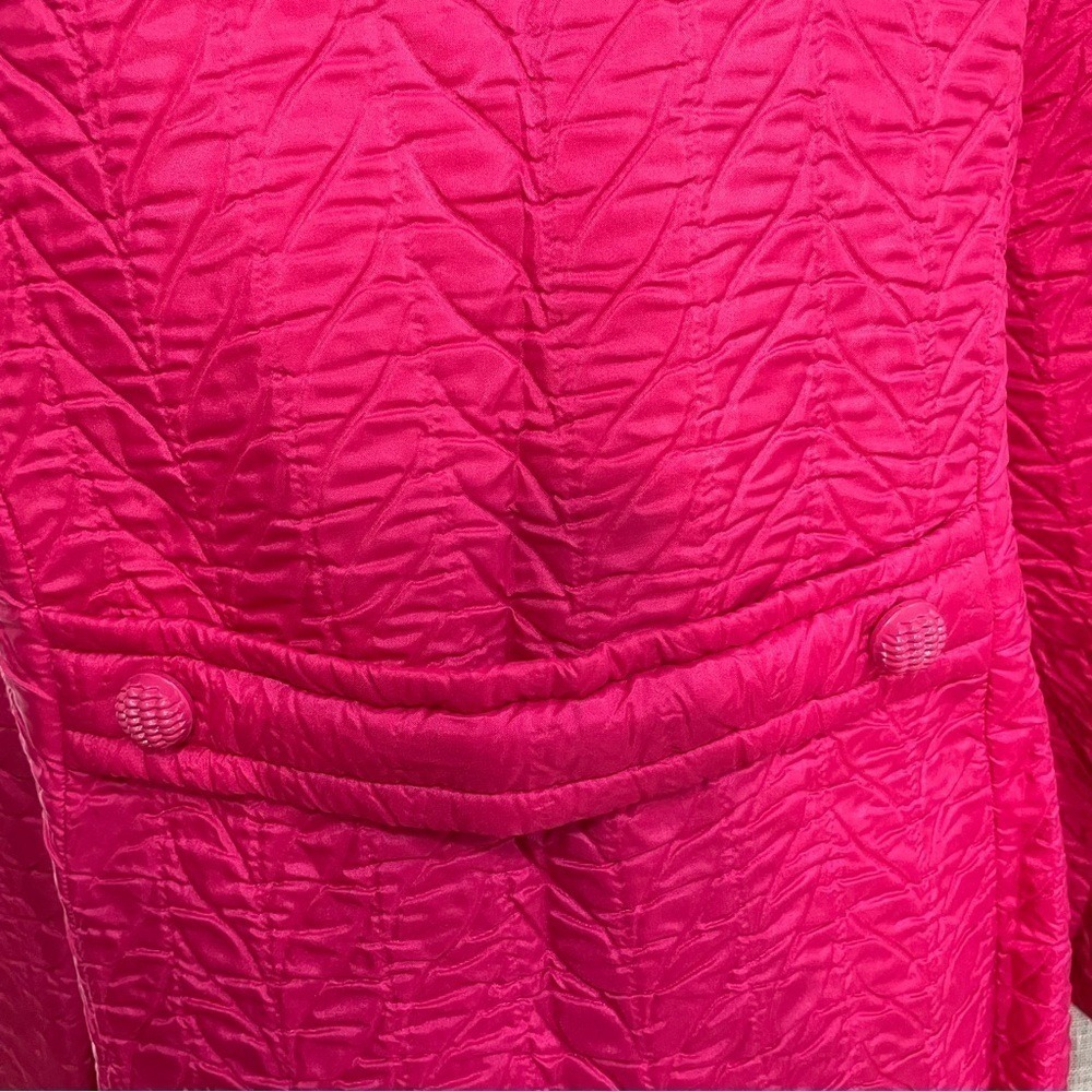 Vintage La Sport Dupont Zepel 70s All Weather Button Down Hot Pink Trench Coat‎ - Picture 4 of 16